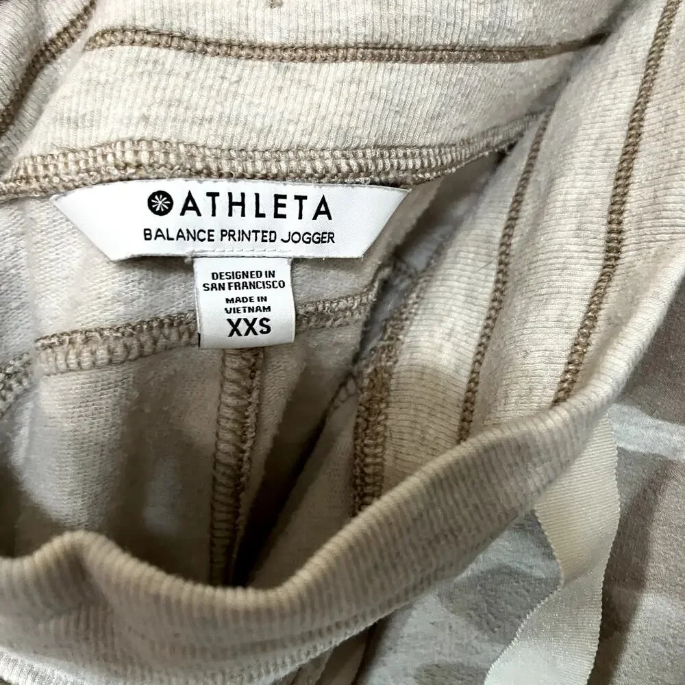 Athleta Balance Beige Camo Printed Joggers Womens' XXS‎ neutral